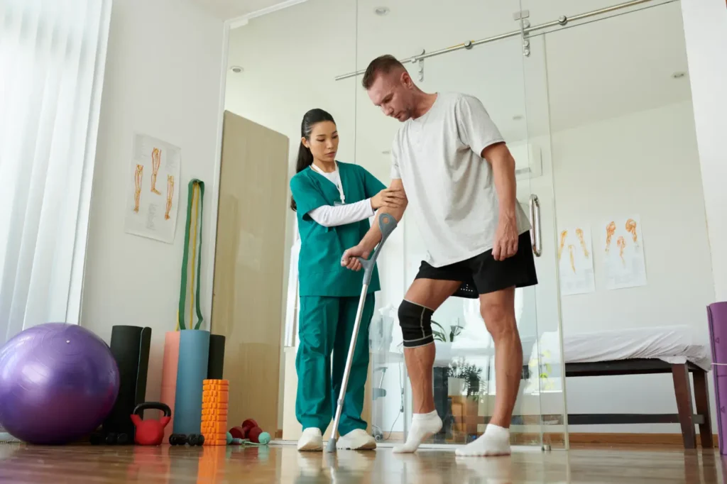 A worker in rehab after a work injury.